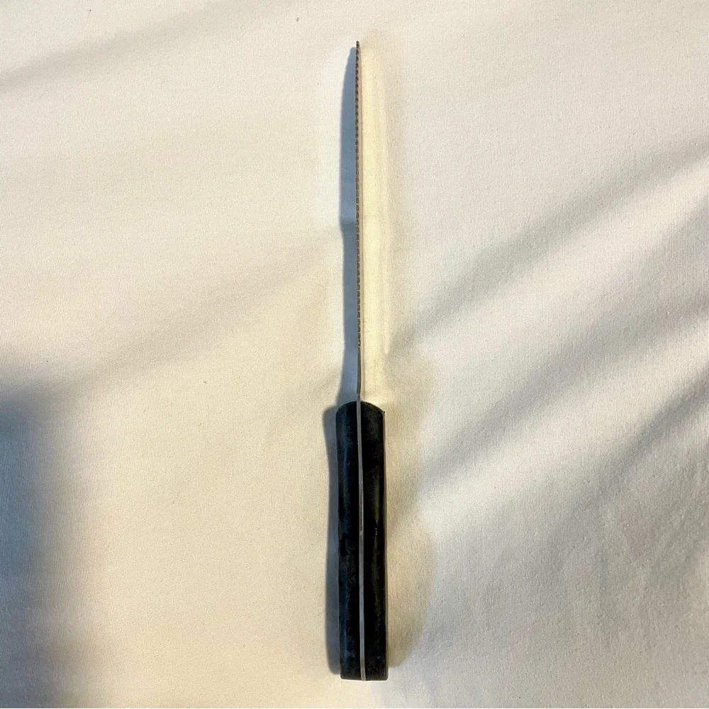 UNBRANDED 1412BY 10” Round Tip Steak Knife - Black Riveted Handle - (Walco-like)